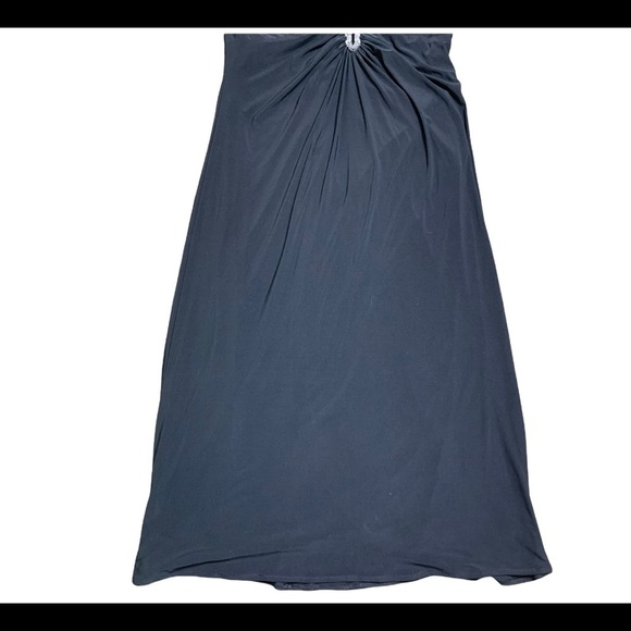 LAURA PLUS Maxi Occasional/Cocktail Gown With Plunging Beaded Neckline Black 16W - Picture 6 of 11